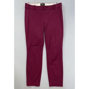 J Crew Minnie Fit Side Zip Stretch Twill Chino Pants. Burgundy, Women's 2. EUC!